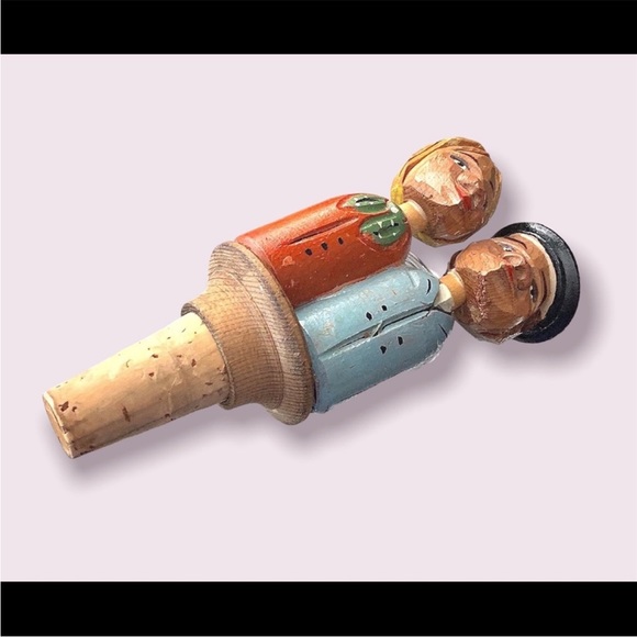 Anri Carved Wood Bottle Cork Stopper - Picture 8 of 10
